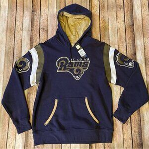 NWT St Louis Rams Jersey Hood Fleece M 7/2011 Fading Right Sleeve